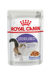 Sterilised in jelly pouch cat food